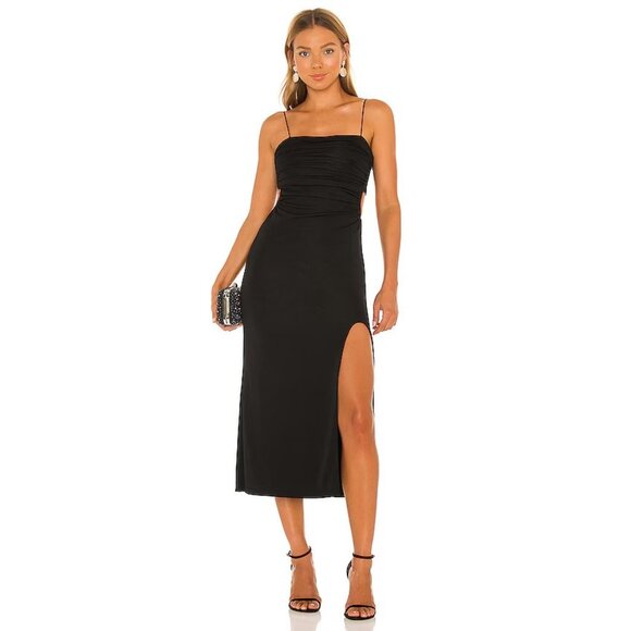 Cinq a Sept Mariah Midi Dress in Black - Picture 2 of 4